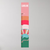 山カラフルの太陽小さな女の子成長図 ポスター (正面)