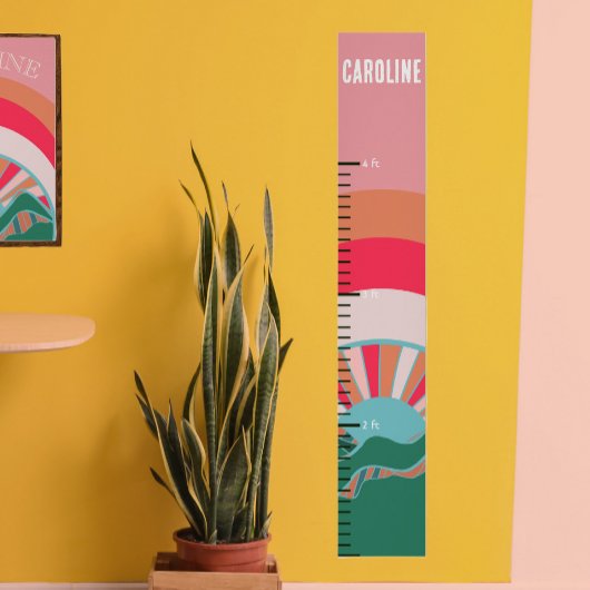 山カラフルの太陽小さな女の子成長図 ポスター