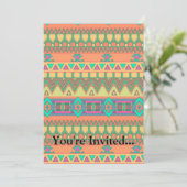 山カラフル形ジグザグトリバルアステカイカットパターン 招待状 (スタンド正面)