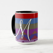 山カラフル形ストライプのパターン#4 マグカップ (正面左)