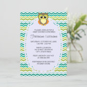 山カラフル形フクロウベビーシャワー招待状 招待状 (スタンド正面)