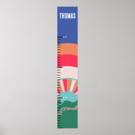 山カラフル日小さな少年の成長チャート ポスター