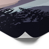 山カラフル湖の日の出の風景 ポスター (角)