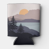 山カラフル湖の日の出の風景 缶クーラー (正面)