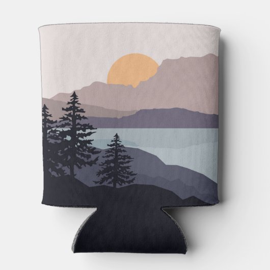 山カラフル湖の日の出の風景 缶クーラー (裏面)