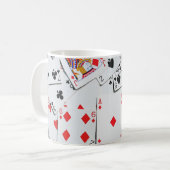 山カラフル積のトランプのポーカートランプ コーヒーマグカップ (正面左)