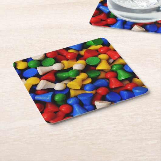 山カラフル積み木ゲーム スクエアペーパーコースター (アングル)