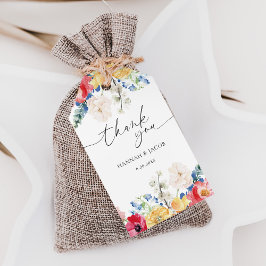 山カラフル花結婚様 ギフトタグ