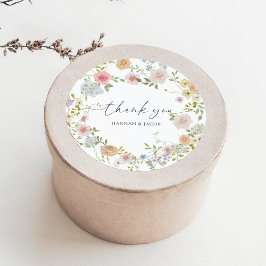 山カラフル花結婚様 ラウンドシール