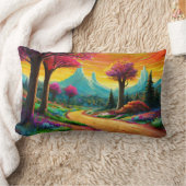 山カラフル道 ランバークッション (ブランケット)