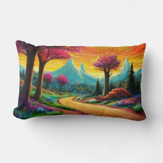 山カラフル道 ランバークッション (正面)