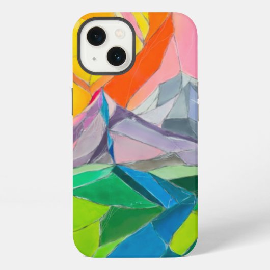 山カラフル風電話ケースデザイン iPhoneケース (裏面)