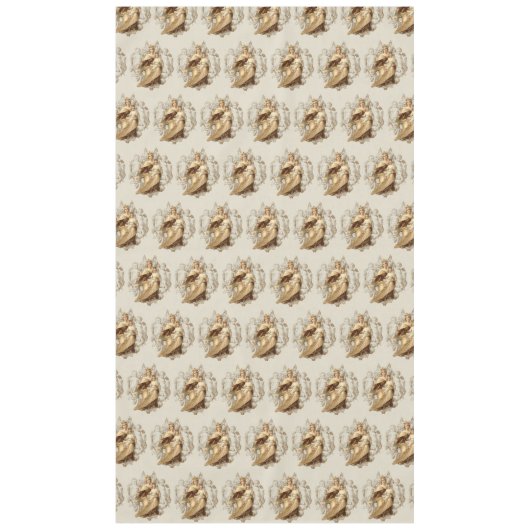 山カルメルイエズカルメライト宗教ヴィンテージ テーブルクロス (正面)