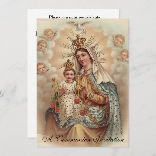 山カーメルファースト聖餐式招待状 招待状 (正面/裏面)