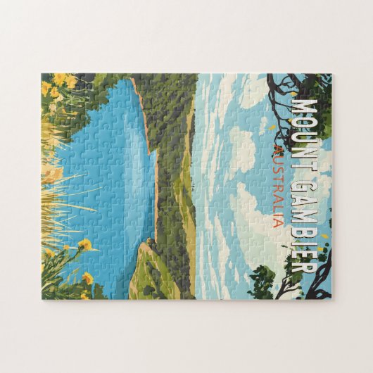 山ガンビアオーストラリア旅行芸術ヴィンテージ ジグソーパズル (横)