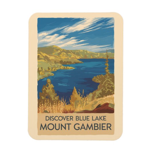 山ガンビアーオーストラリアイラストレーショントラベルアート マグネット (縦)