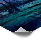 山キナバルサンライズウォーターカラーアートポスター ポスター (角)