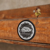 山キナバルラナウマレーシアサバイラストレーション ラウンドシール