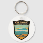 山キリマンジャロタンザニアアフリカヴィンテージ キーホルダー (正面)