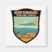 山キリマンジャロタンザニアアフリカヴィンテージ マグネット (正面)