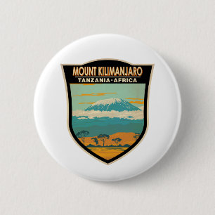 山キリマンジャロタンザニアアフリカヴィンテージ 缶バッジ