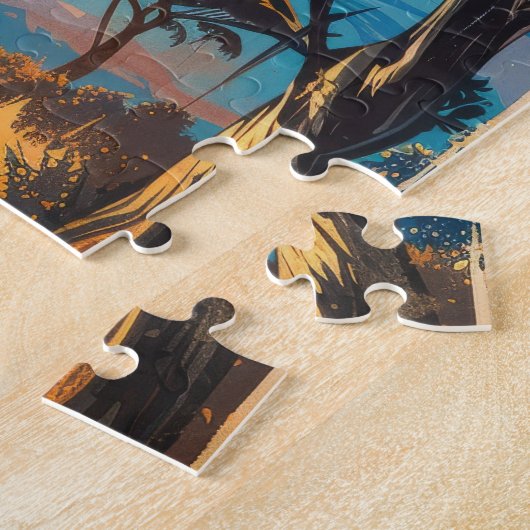 山キリマンジャロタンザニアヴィンテージ旅行 ジグソーパズル (側面)