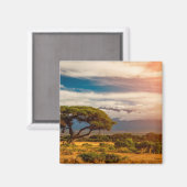 山キリマンジャロ | Amboseli，ケニア マグネット (正面/裏面)