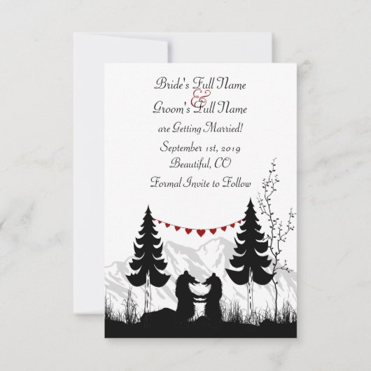 山クマたちからの結婚のお知らせ セーブザデート (裏面)