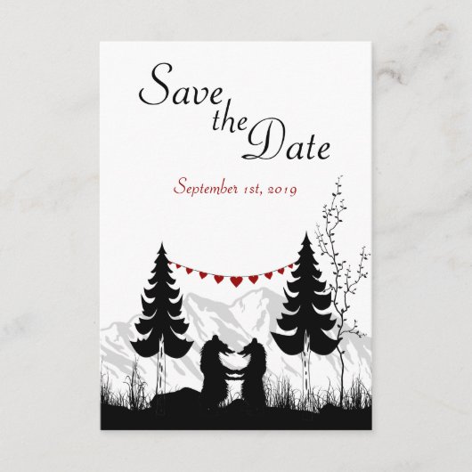 山クマたちからの結婚式招待状 セーブザデート (正面)