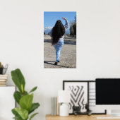 山クラシックの上の長さの髪と雪 ポスター (ホームオフィス)