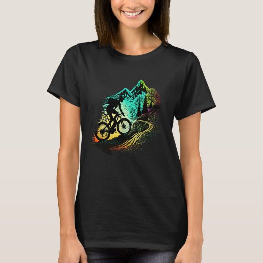 山クールサイクリングMTBバイク女子男性へ子供 Tシャツ (正面)