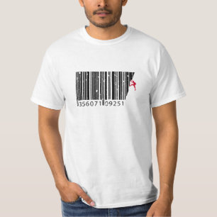 山クール登り男バーコード Tシャツ