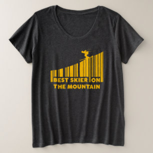 山クールPlのバ最高のーコードデザインスキーヤー プラスサイズTシャツ