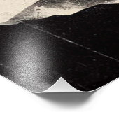 山グランジの風景、白黒テクスチャ フォトプリント            (角)