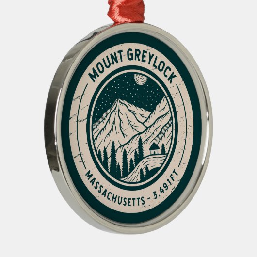 山グレイロックマサチューセッツ州ハイキングスキー旅行 メタルオーナメント (右)