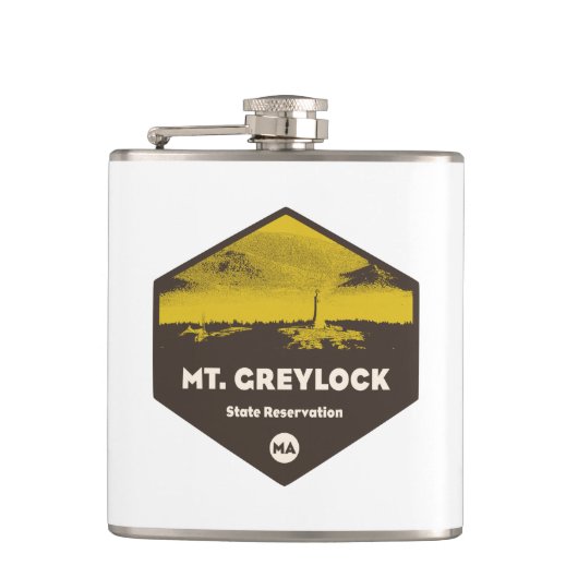 山グレイロック州予約マサチューセッツ フラスク (正面)