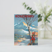 山コシウスコヴィンテージ旅行ポスター復元 ポストカード (スタンド正面)