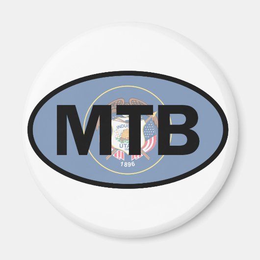 山サイクリングユタ州旗 マグネット (正面)