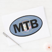 山サイクリングユタ州旗 楕円形シール (封筒)