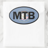 山サイクリングユタ州旗 楕円形シール (バッグ)