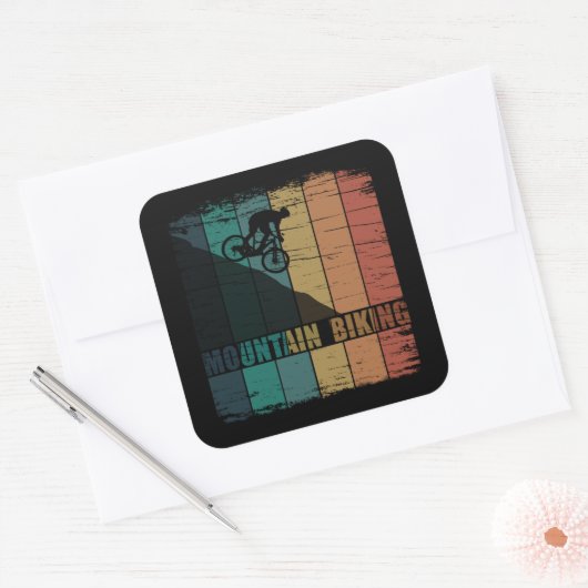 山サイクリングヴィンテージ スクエアシール (封筒)