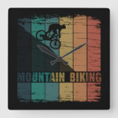 山サイクリングヴィンテージ スクエア壁時計 (正面)