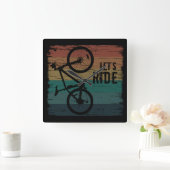 山サイクリングヴィンテージ スクエア壁時計 (ホーム)