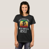 山サイクリング男性へ女子バイクもしくは自転車に乗る人トレイルライド Tシャツ (正面フル)