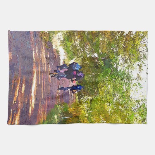 山サイクリング キッチンタオル (横)