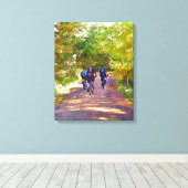 山サイクリング キャンバスプリント (インサイチュ (ウッドフロア))