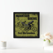 山サイクリングMTB スクエア壁時計 (ホーム)