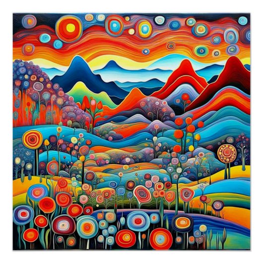 山サイケデリックの風景1 ポスター (正面)