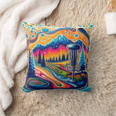 山サイケデリック中円板ゴルフ場 クッション (ブランケット)