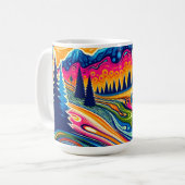 山サイケデリック中円板ゴルフ場 コーヒーマグカップ (正面左)